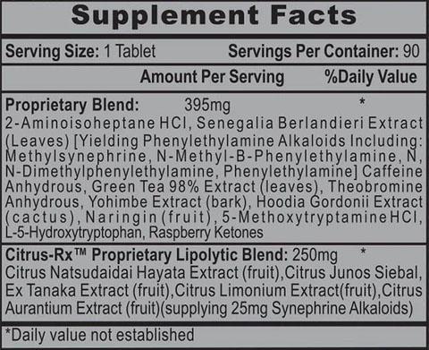 Lipodrene® Xtreme V2.0 by Hi-Tech Pharmaceuticals by Hi-Tech Pharmaceuticals  - Supplement Facts